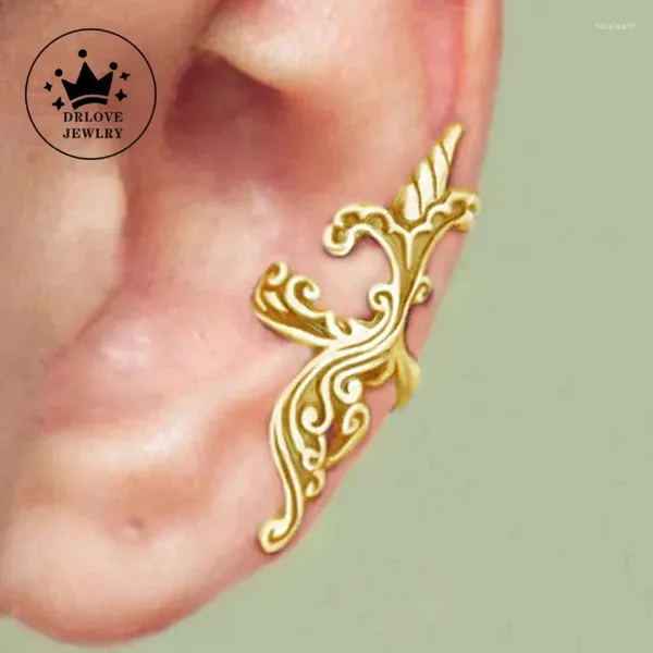 DRlove – boucles d'oreilles à dos pour femmes, Design esthétique ondulé, Anti-couleur, Vintage, poignets d'oreille tendance, bijoux de Cartilage