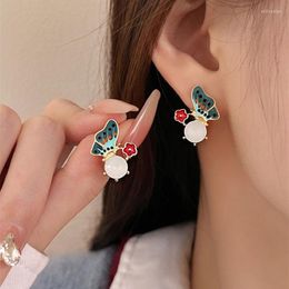 Backs oorbellen Email Butterfly No Hole Ear Clips Oil Painting Art Clip Earring zonder piercing minimalistische sieraden CETA159