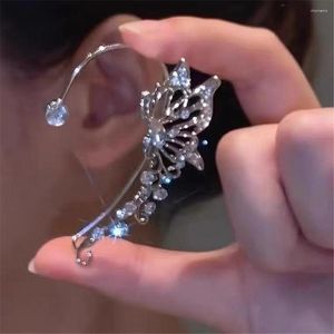 Pendientes traseros exquisitos brillantes circón mariposa moda mujer elfo sin orejas perforadas puños joyería de fiesta regalos de San Valentín