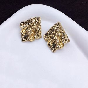 Backs oorbellen neppiercing goud vergulde geometrische vierkante clip voor dames vintage punk metaal sieraden mode niet -doorboorde oormanchet