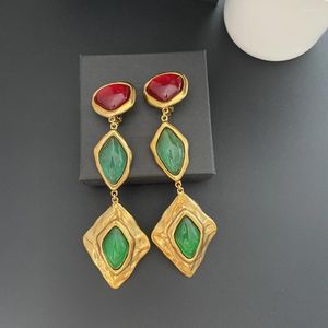 Dos Boucles D'oreilles Célèbre Marque De Créateur Coloré Cristal En Laiton Oreille Clip Femmes France Vintage Bijoux De Luxe Top Qualité Anniversaire PartyGift