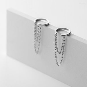 Backs oorbellen mode charme minimalistische clip geen oorgat dubbele keten oorring antiallergische sieraden vrouw meisje geschenken