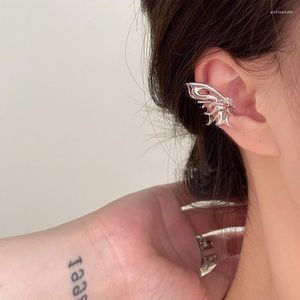 Backs oorbellen mode punk vlinder elf oorclip 2023 trendy ontwerp vloeibare metalen vleugel manchet geen piercing voor vrouwen meisjes sieraden