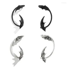 Boucles d'oreilles arrière Gothic Bat Wing Oreau Reploi pour les femmes adolescentes oreilles non percées cartilage de mode Animaux Cuffs Hoop