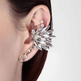 Backs oorbellen Gothic Luxury Rhinestone Crystal Cuff for Women Girls Butterfly Clip Earring Sieraden Gift