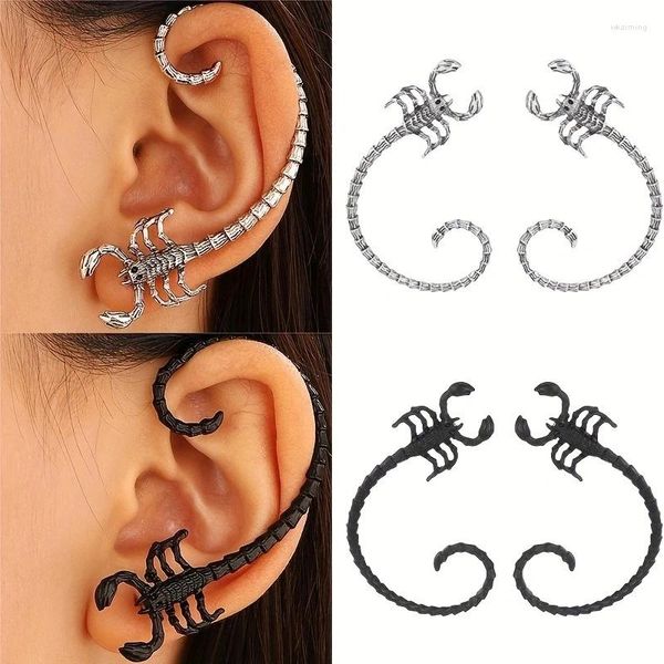 Boucles d'oreilles gothiques Scorpion Animal Clip pour hommes femmes Punk créatif oreille manchette suspendue boucle d'oreille bijoux accessoires cadeaux de fête 2024