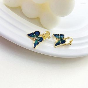 Backs oorbellen Groene vlinder oorbel geen gat oorclips romantische clip aan zonder piercing minimalistische sieraden CE0523