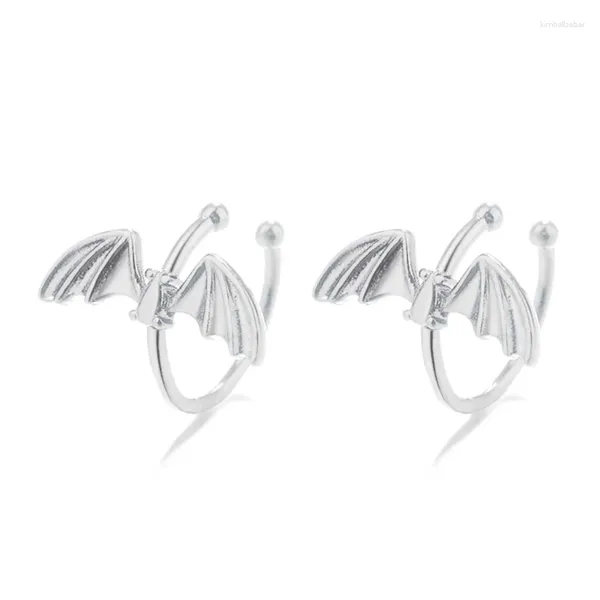 Boucles d'oreilles à dos Ins Wind Bat, Clip d'oreille sans oreilles percées, os de personnalité féminine