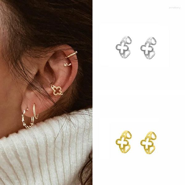 Pendientes traseros ISUEVA Gold Filled Cute Flower Earcuff Clips para mujeres niñas No Fake Piercing Cartílago Pendiente Joyería