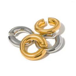 Backs oorbellen JewelryPoster Chic Golden roestvrijstalen C-vormige oorclips voor vrouwen 2024 Premium waterdichte sieraden