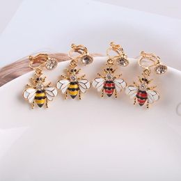 Boucles d'oreilles à dos JIOFREE Style coréen abeille dessin animé strass à clipser sans Piercing pour femmes oreille mignonne non percée