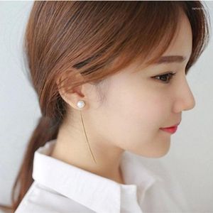 Dos boucles d'oreilles JIOFREE étoile coréenne le même paragraphe mode Imitation perle longue gland Clip sur bijoux en gros