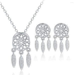 Backs oorbellen Koreaanse mode Dream Catcher Feather Ear Studs Hanger Korea Borstelige ketting sieraden eenvoudig en trendy