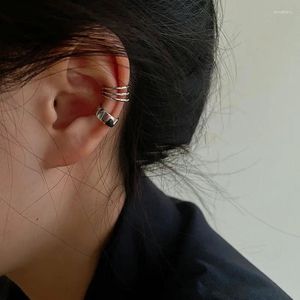 Boucles d'oreilles arrière Couchette d'oreille minimaliste coréenne ensemble pour femmes couleur or couleur mignon clip de cartilage sur sans bijoux punk percé