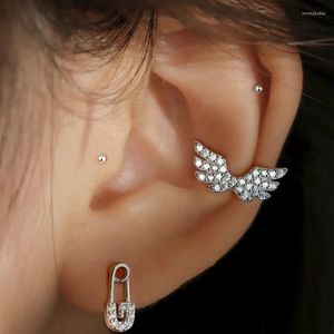 Boucles d'oreilles à dos pour femmes, tendance coréenne, manchette d'oreille sans Clip de perçage, épingle en Zircon scintillante élégante, bijoux de mariage