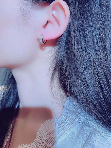 Pendientes traseros, joyería de lujo, pendientes redondos minimalistas para mujer, colgante de boda, pendientes con borla, Super Micro incrustaciones de diamantes de imitación