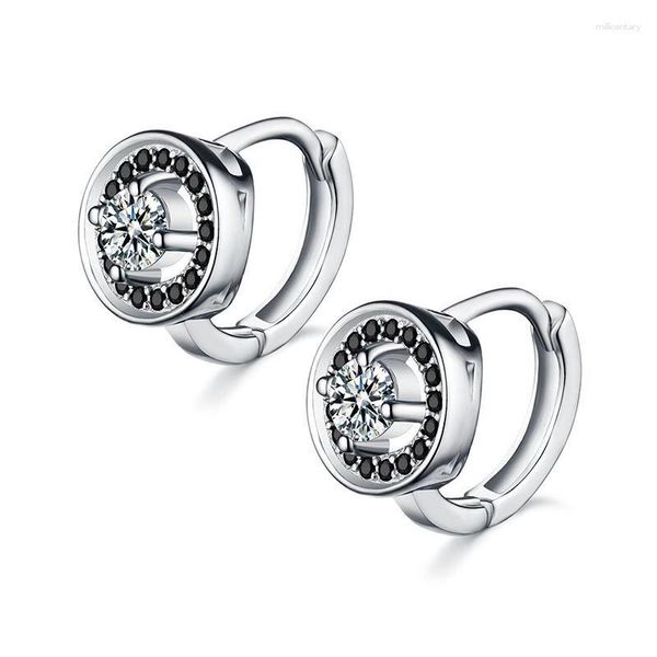 Dos Boucles D'oreilles MENGYI Anniversaire Romantique Présent Bijoux Fiançailles Clip Rond Pour Les Femmes Minimaliste Noir Fille Boucle D'oreille Amis Cadeau