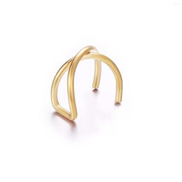 Backs oorbellen geen piercing kraakbeenclip voor vrouwen enkele gouden kleur kruising dubbele laag c -vormige sterstudie feest sieraden geschenken