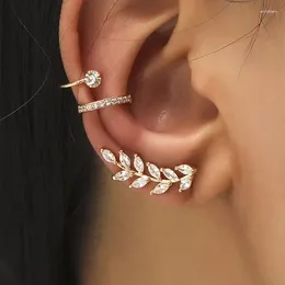 Pendientes traseros SIN Piercing Crystal Rhinestone Ear Cuff Wrap Stud Clip para mujer niña joyería de moda Bijoux