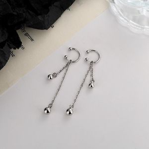 Dos boucles d'oreilles Punk breloques perles oreille os pince couleur argent manchette pas percé bijoux pour femmes filles fête anniversaire Brincos