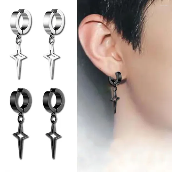 Pendientes traseros Punk Clip de oreja aro de acero inoxidable sin perforación hebilla Rock mujeres en hombres Unisex 1 pieza