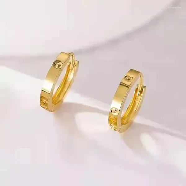 Boucles d'oreilles à dos en or véritable 18K, Clip de boucle d'oreille pur AU750, conception de fermoir Simple, bijoux fins, cadeau pour femmes EA003