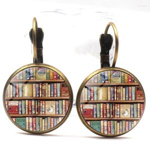 Backs oorbellen retro -boeken Po Lovers Jewelry Library Gifts Writers Studenten Leraar Nerd Souvenirs