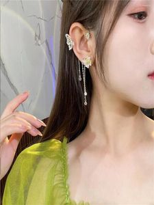 Backs Boucles d'oreilles S925 Silver Needles Butterfly Tassel Flower Earring