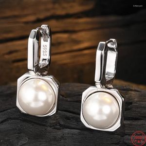 Boucles d'oreilles à dos en argent Sterling S925 pour femmes et hommes, bijoux à Clips d'oreille en perles d'eau douce, Design Unique à la mode