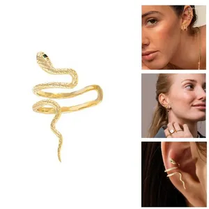 Boucles d'oreilles à dos en forme de Serpent pour femmes, manchette d'oreille Non percée, livraison directe pour filles