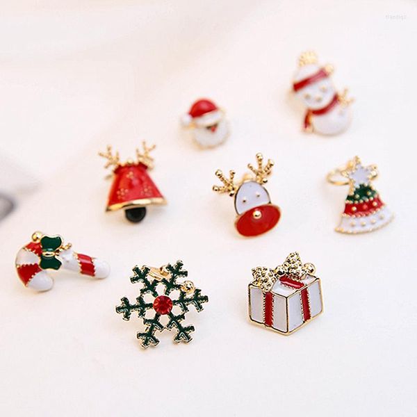 Boucles d'oreilles dos SHIFEEL série de noël Style coréen renne arbre boîte-cadeau père noël bonhomme de neige pas d'oreilles percées Clip