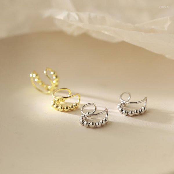 Dos boucles d'oreilles couleur argent Cilp boucle d'oreille mode Punk oreille Clips pas de Piercing faux Cartilage anneau os femme fille bijoux