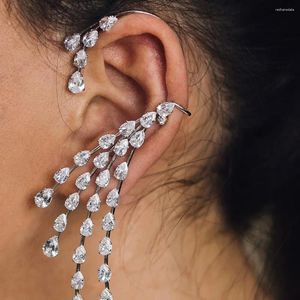 Boucles d'oreilles arrière Stonefans Bohe Crystal Rinaistone Eaure pas de piercing Bijoux enveloppe Clip de goujon pour les femmes Girl Trendy