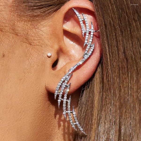 Pendientes traseros Stonefans geométricos, manguito de oreja sin perforación para mujer, joyería con Clip de diamantes de imitación, venta al por mayor, cartílago falso encantador