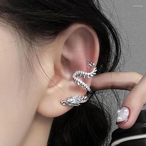 Boucles d'oreilles arrière Sweet and Cool chinois loong cuivre oreille d'oreille pour femmes simples accessoires de fête bijoux cadeau