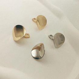 Boucles d'oreilles à dos en alliage métallique, Clip doré lisse pour femme, Simple, géométrique irrégulière, ronde, sans Piercing