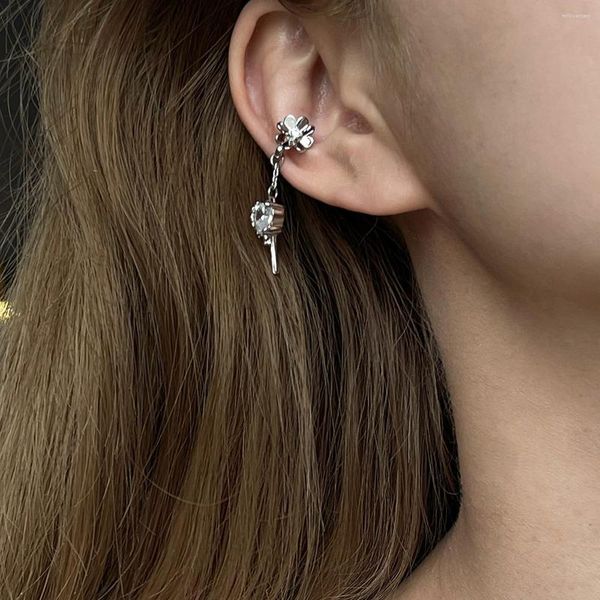 Boucles d'oreilles Backs Wonder Wonds Shiny Zirconia CLOY CLUP pour femmes BILLES DE MOR￉CANCE MOR￉ANTES OEURCUFS DE PERCE