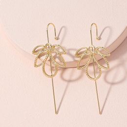 Dos boucles d'oreilles tendance motif pour les femmes Simple mode mot fleur Piercing oreille crochet boucle d'oreille manchettes fée esthétique bijoux