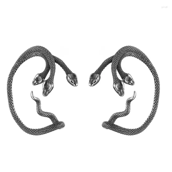 Pendientes de espalda Animales de moda de tres cabezas Snake Studs Anillos de orejas Joyas para mujeres 40GB