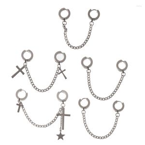 Boucles d'oreilles à dos tendance pour pendentif croix, Clip d'oreille, bijoux, manchettes en argent, boucle d'oreille pour garçon