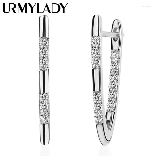 Pendientes de espalda Urmylady 925 Sterling Silver Ear Clip Clip Crystal para mujeres Farty Fashion Fashion Jewelry
