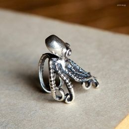 Backs oorbellen Vamgoth1573 925 Sterling Silver Octopus Ear Clip Uitbreiding Sieraden Neo-Gotische groothandel