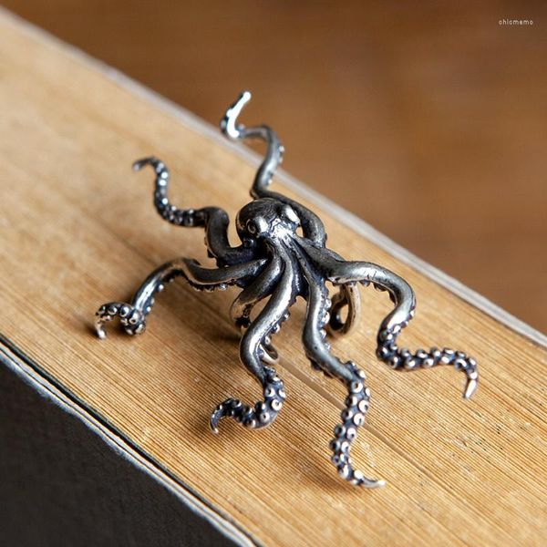 Pendientes de espalda Vamgoth1573 925 Sterling Silver Punk Octopus Ear Wrap Single Clip Fashion Jewelry Ventas directas