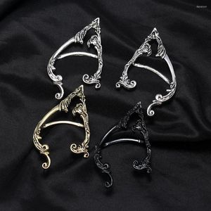 Dos boucles d'oreilles Vintage elfe oreille pour femmes hommes Cosplay faux Piercing manchette boucle d'oreille gothique bijoux en acier inoxydable accessoires dans