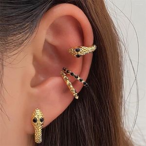 Backs oorbellen Vintage Snake For Women Girls Fashion Gold Color Crystal Ear Clips Sieraden Cuffs Valentijnsdag Geschenken