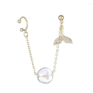 Boucles d'oreilles Backs Whale Tail Long Dangle Chain Earring Stud Cuff Round Ball 40GB