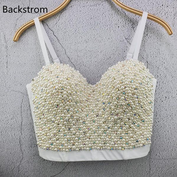 Backstrom Sous-vêtements pour femmes Intimates Tube Tops Perles faites à la main Jewel Diamond Bra Corset Bustier Party Cropped Bustiers Corsets