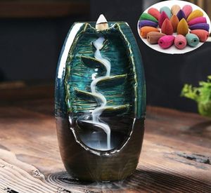 Brackward encens Brûler en pierre vitrée de poterie vitrée décorations de salon aromathérapie Ornement Home2480216