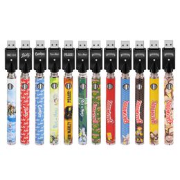 Backwoods Cookies Batterij Twist Verstelbare spanning Batterij Slanke pen 510 draad Verwarm batterijen VV 1100mAh voor m6t th205 Dikke oliekarren met USB-oplader