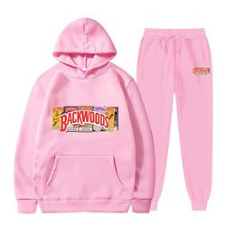 Backwoods Hoodie Designer topkwaliteit roze polo hoodie heren sweatshirts lente en herfst gedrukte sportkleding heuphop hoodie sweater set
